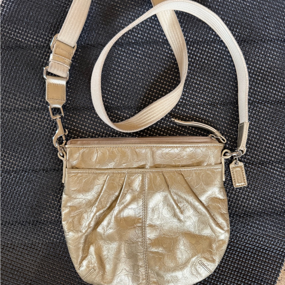 Coach Metallic Gold Crossbody Bag